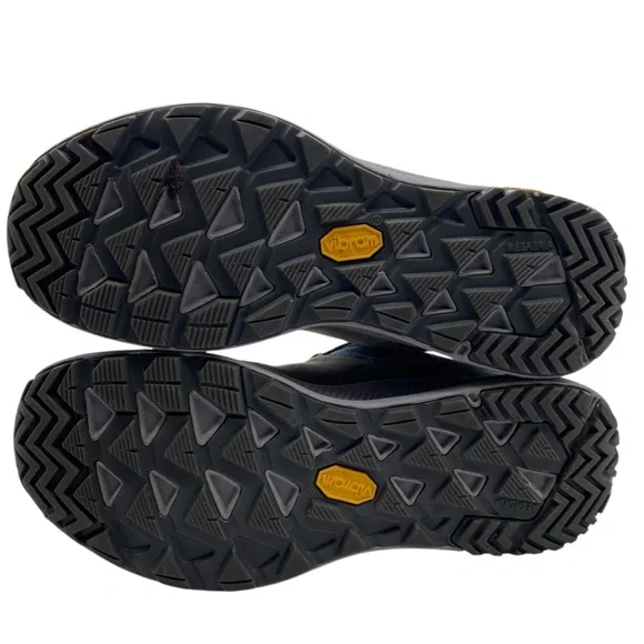 Merrell Womens Hiking Shoes Sz 7.5 Olive Green Blue Suede Low Top Vibram Outdoor - Picture 11 of 13